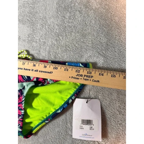 Dolfin Uglies Revibe Women M blue teal pink Tropical Floral Bikini‎ Swim Bottoms - Picture 5 of 7